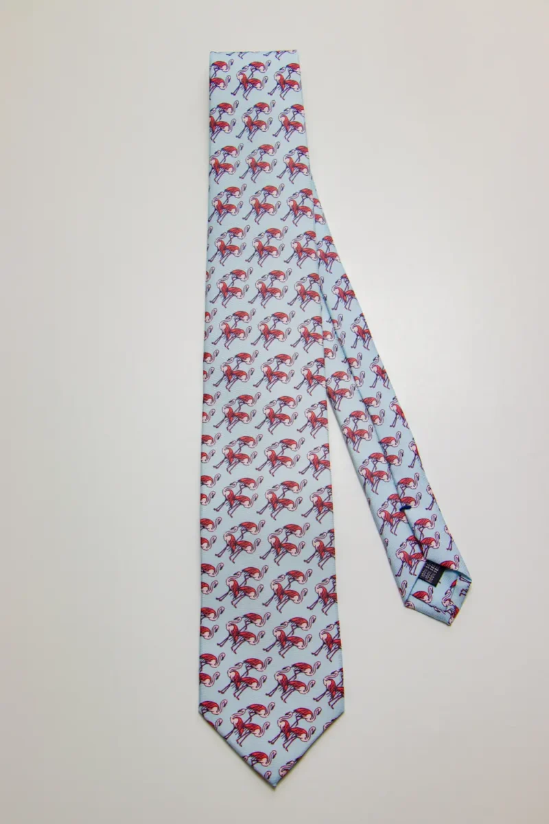 corbata-flamenco-celeste-gris-rojo-rosa
