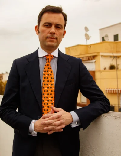 corbata-gallina-africana-naranja-modelo-1.