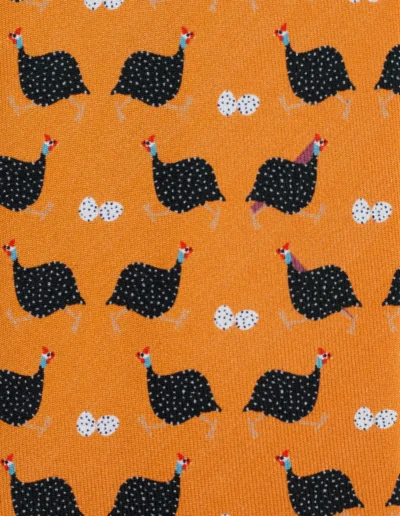 corbata-gallina-africana-naranja-tejido
