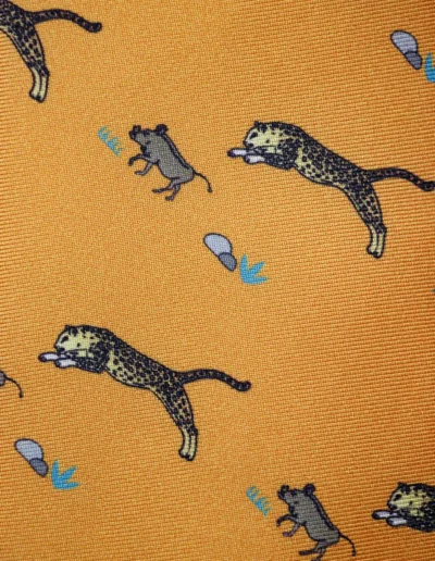 corbata-leopardo-naranja-tejido
