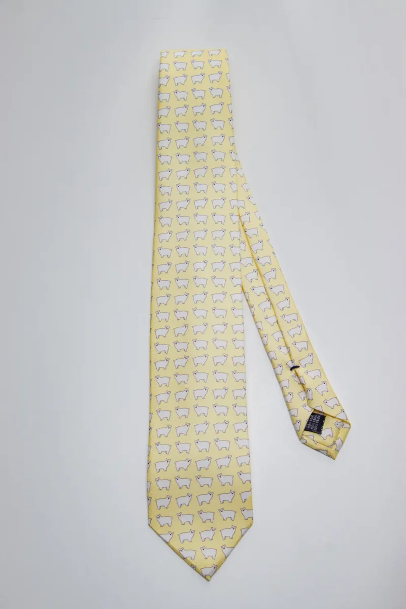 corbata-oso-polar-amarillo-pastel