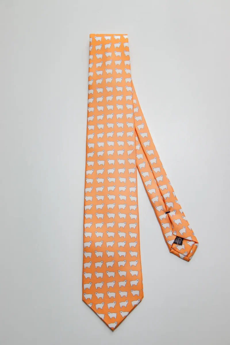corbata-oso-polar-naranja-pastel
