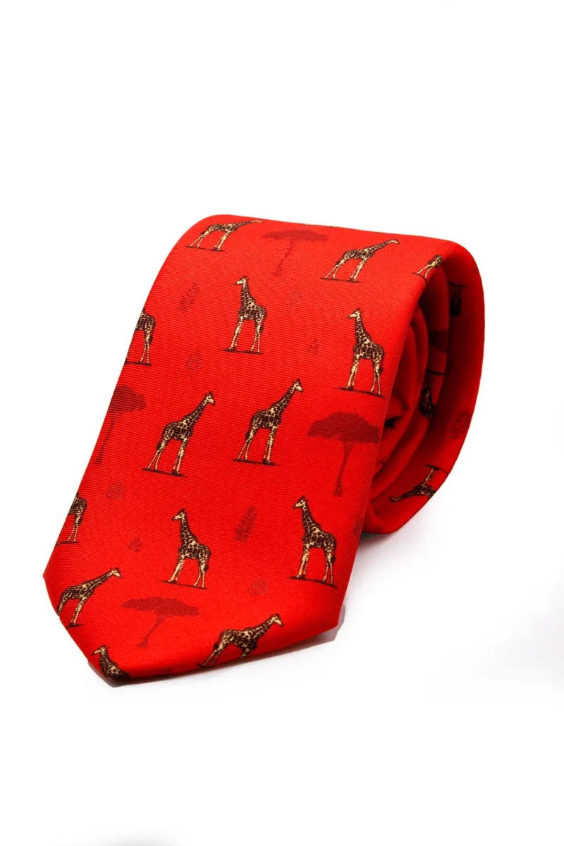 Corbata Jirafas Rojo