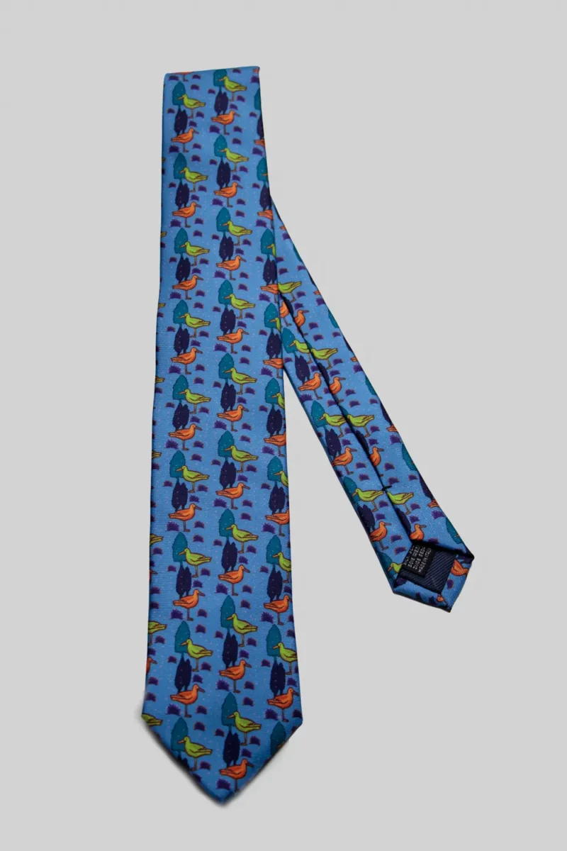 Corbata-gaviotas-pequeñas- azul-pavo