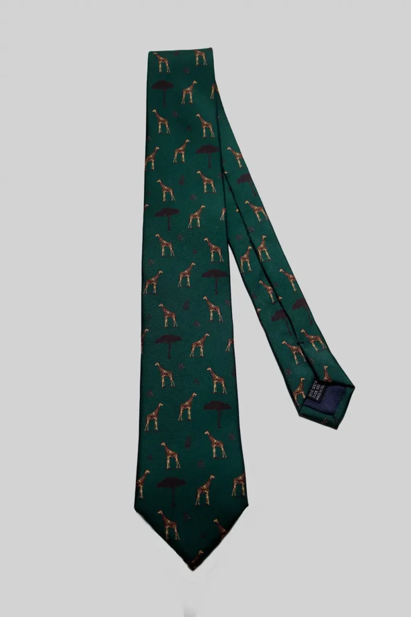 Corbata-jirafa-verde-oscuro
