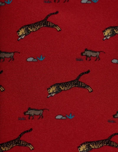 Corbata-leopardo-pequeños-rojo-tejido