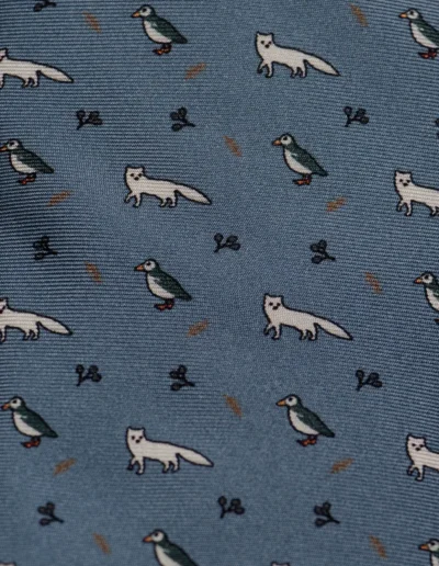 Corbata-zorro-polar-pingüino-azul-celestón-tejido