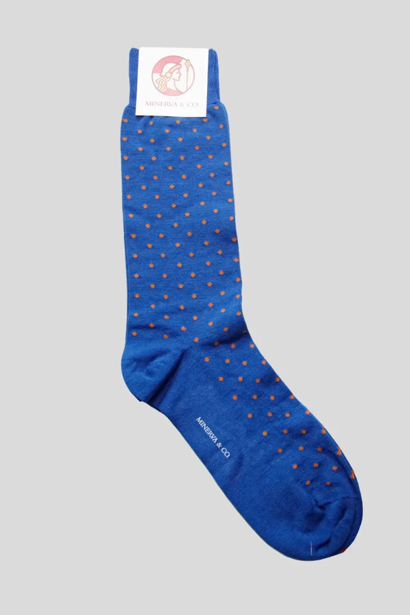 calcetín-media-caña-azul-pavo-lunar-naranja