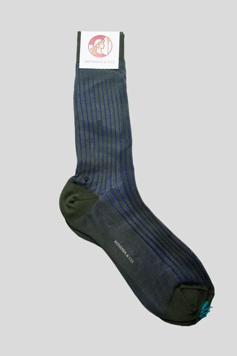 calcetín-media-caña-hilo-escocia-rayas-verde-oscuro-azul