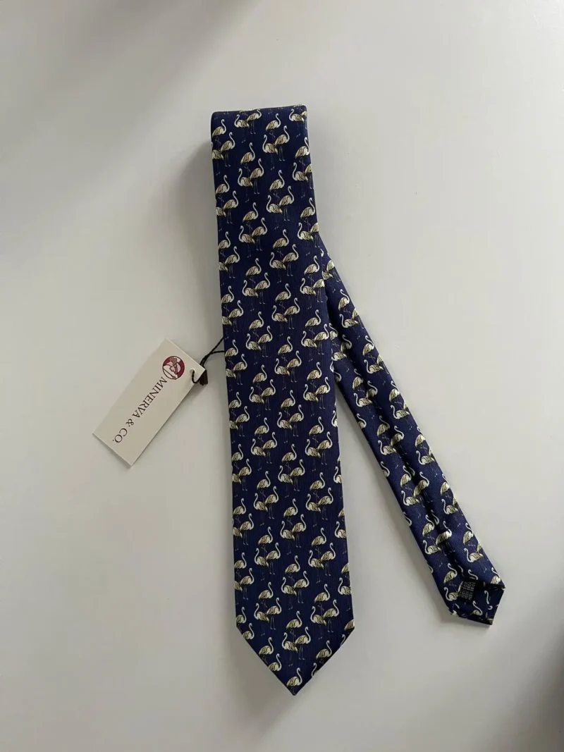 corbata-flamenco-premium-azul-marino-amarillo