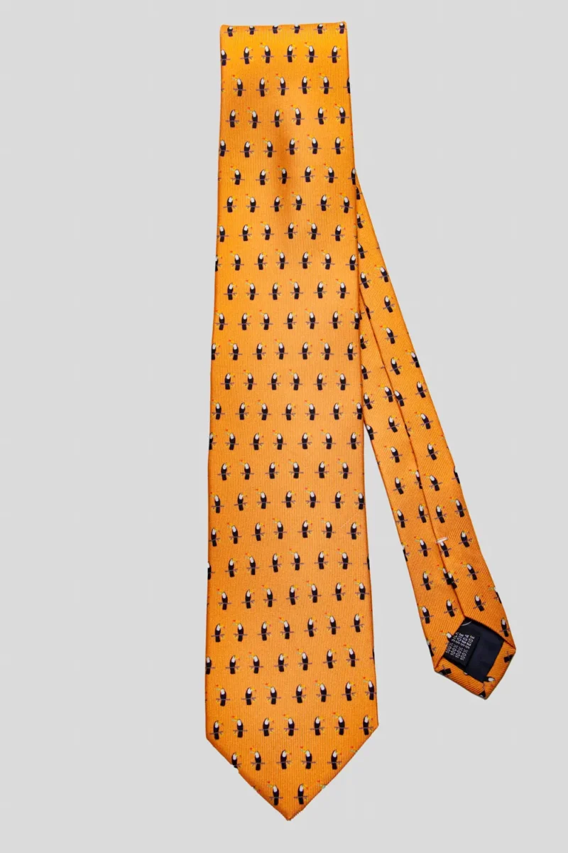 corbata-tucan-32-momme-naranja