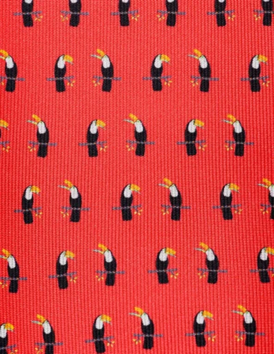 corbata-tucan-32 momme- rojo-salvaje-tejido